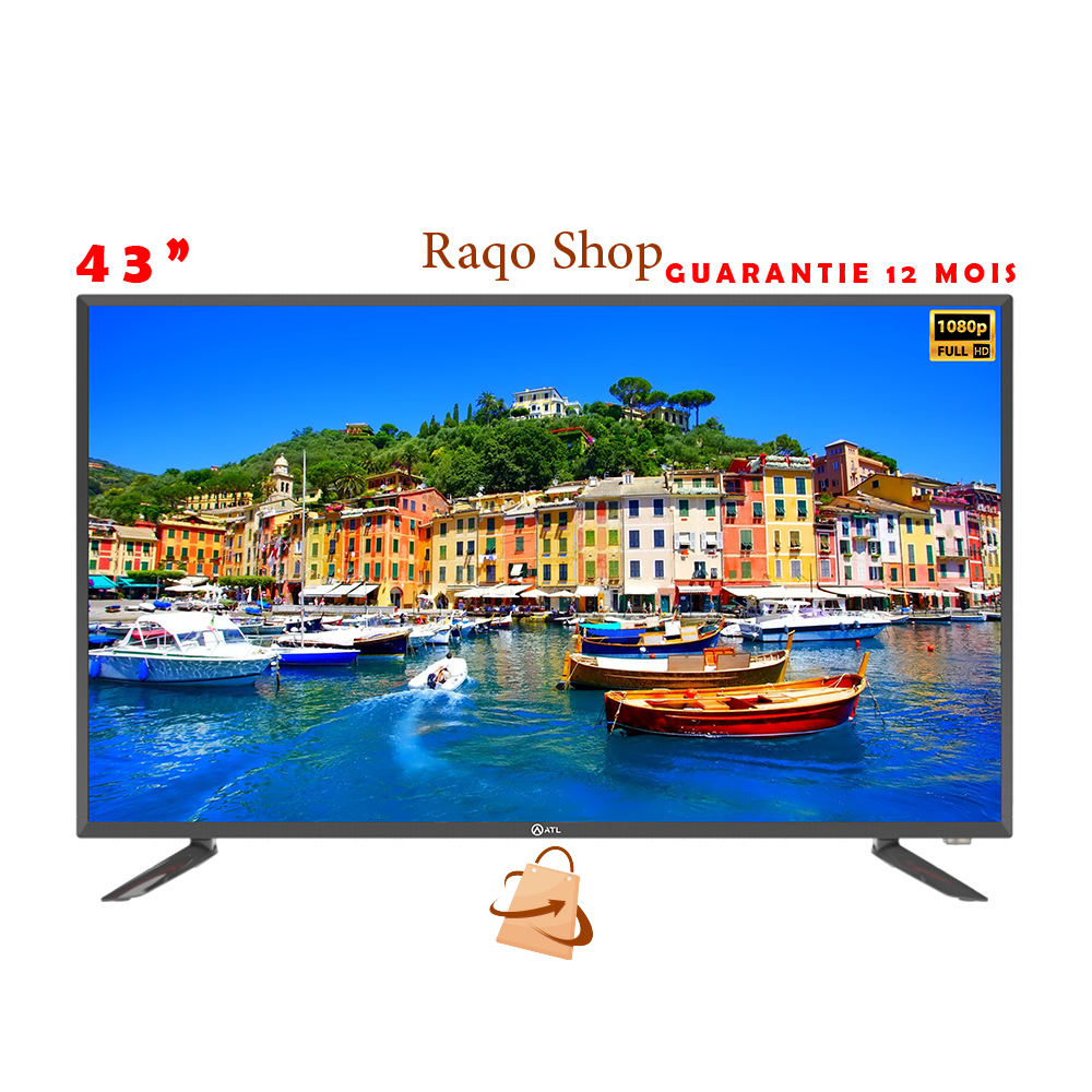 ATL TV 43" pouce ecran blender double ecran -12 mois guarantie full HD