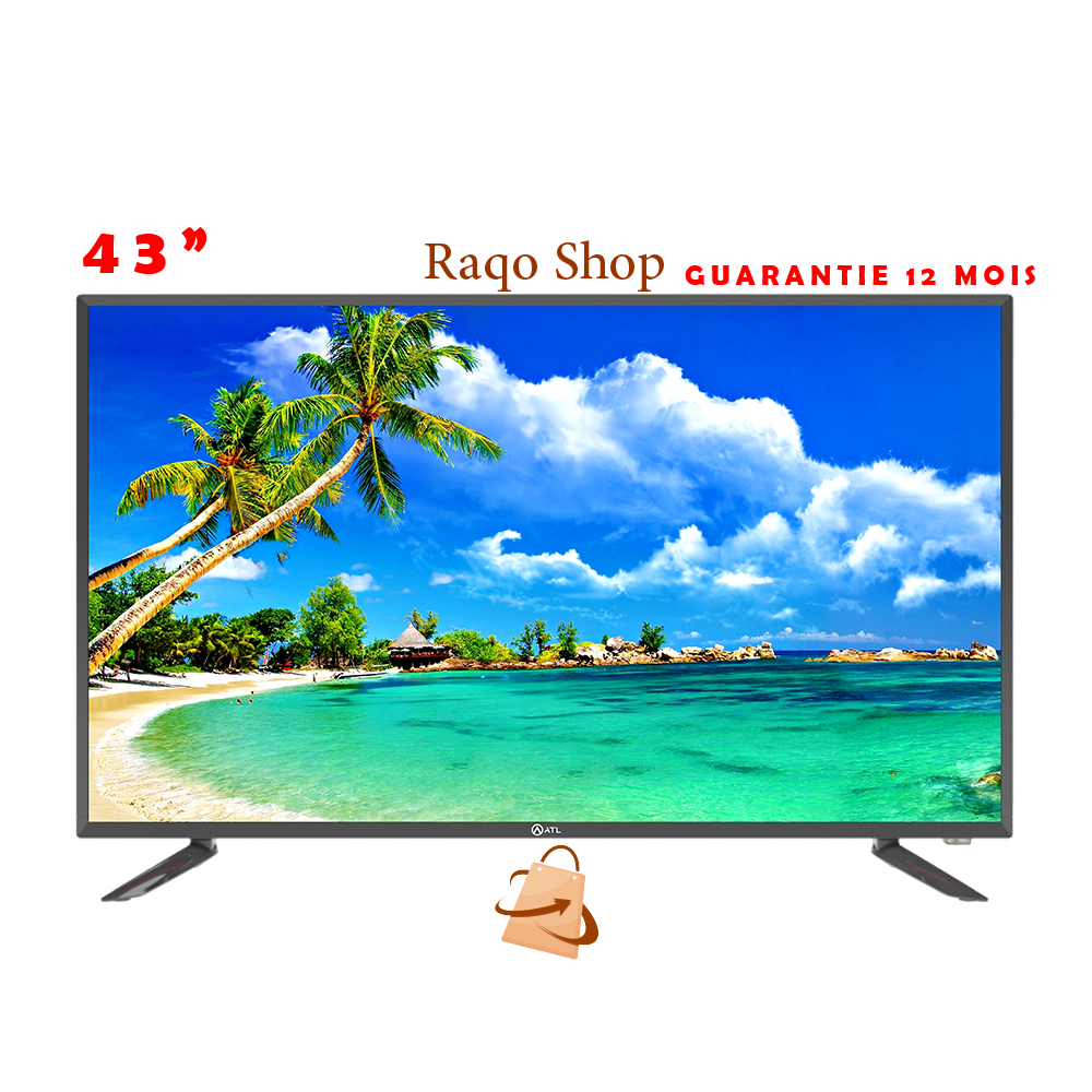 ATL TV 43" pouce ecran blender double ecran -12 mois guarantie full HD