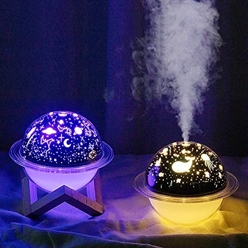 Humidificateur pour chambre 2 en 1 Projecteur d'étoiles Lampe galaxie Froid et toux Diffuseur de brume d'huile fraîche