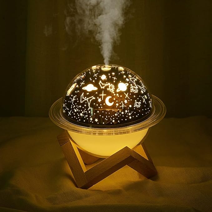 Humidificateur pour chambre 2 en 1 Projecteur d'étoiles Lampe galaxie Froid et toux Diffuseur de brume d'huile fraîche