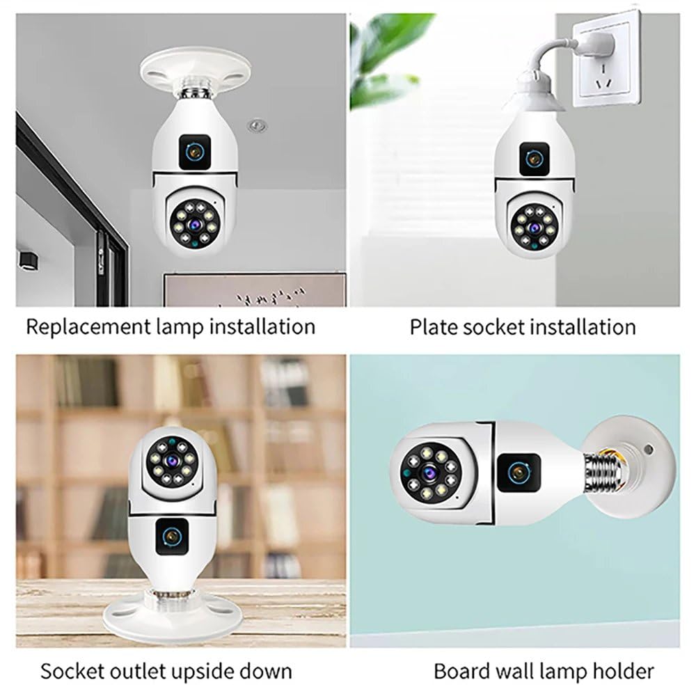 Caméra PTZ à double objectif 360° 1080P avec suivi de mouvement, vision NUIT et audio bidirectionnel