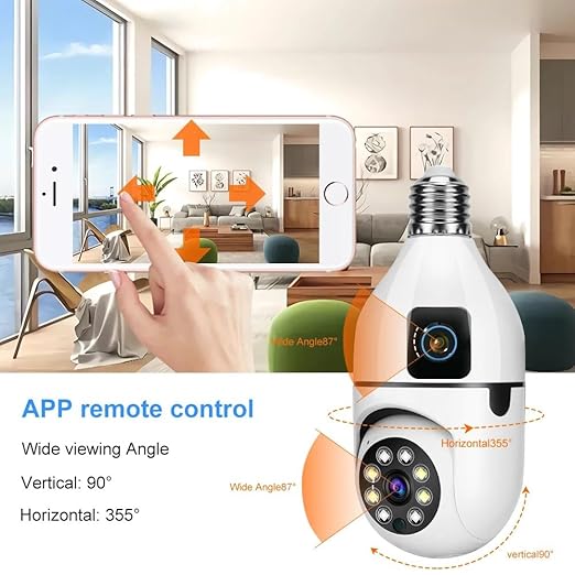 Caméra PTZ à double objectif 360° 1080P avec suivi de mouvement, vision NUIT et audio bidirectionnel