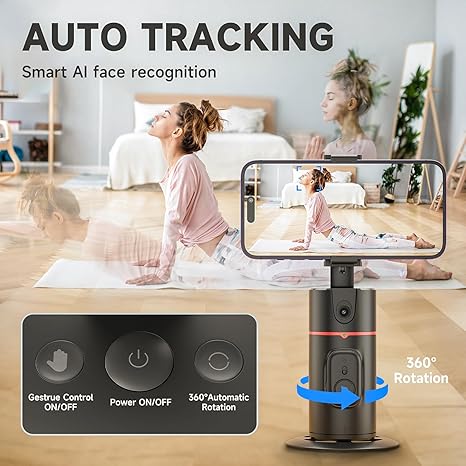 Trépied de suivi automatique du visage - Support de téléphone de suivi automatique à rotation à 360 °