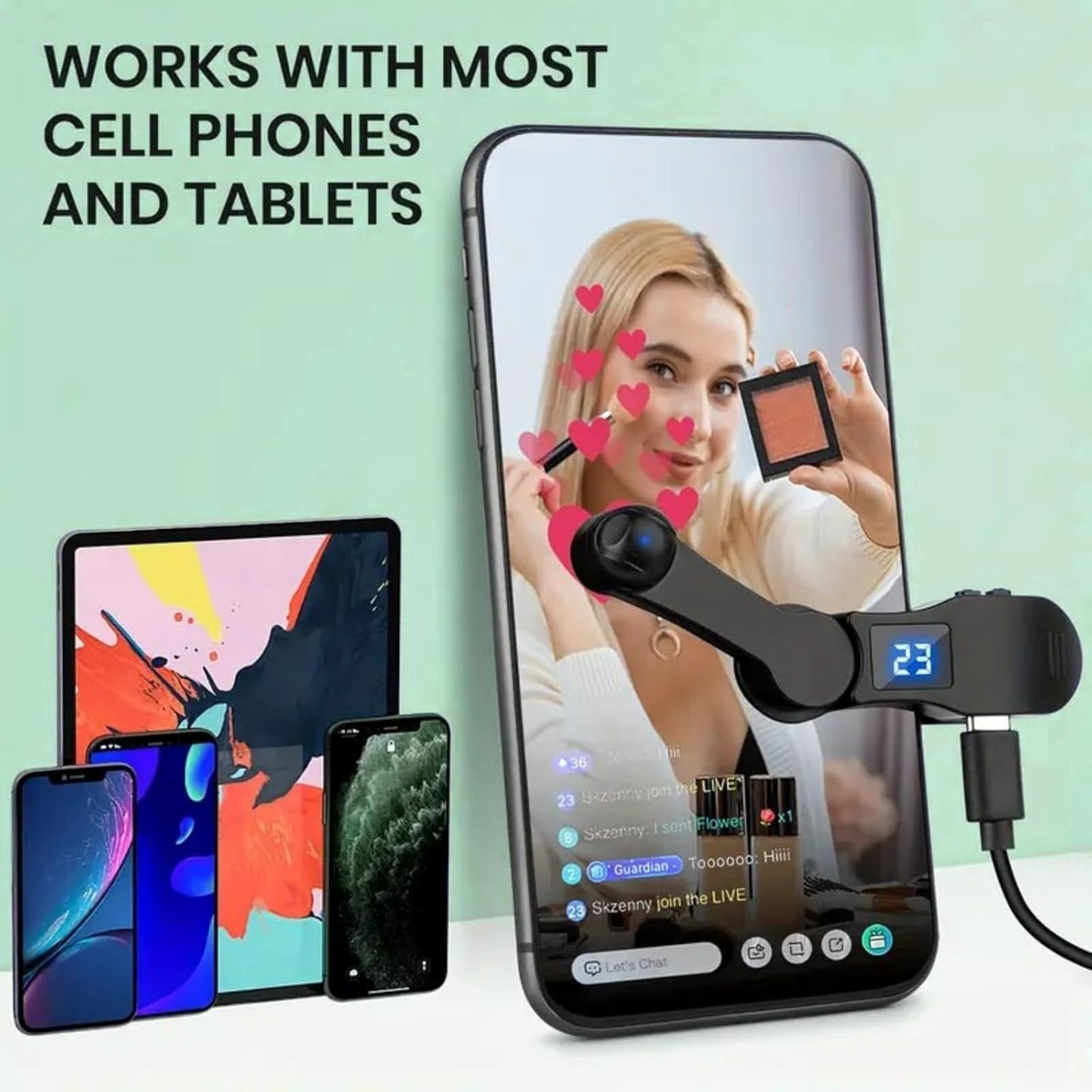 Auto Clicker Intelligent pour Smartphone & iPhone – Simulateur de Touches Rapide avec Écran LED, Haute Précision, Click Continu pour TikTok, Live, Jeux & Tâches Répétitives