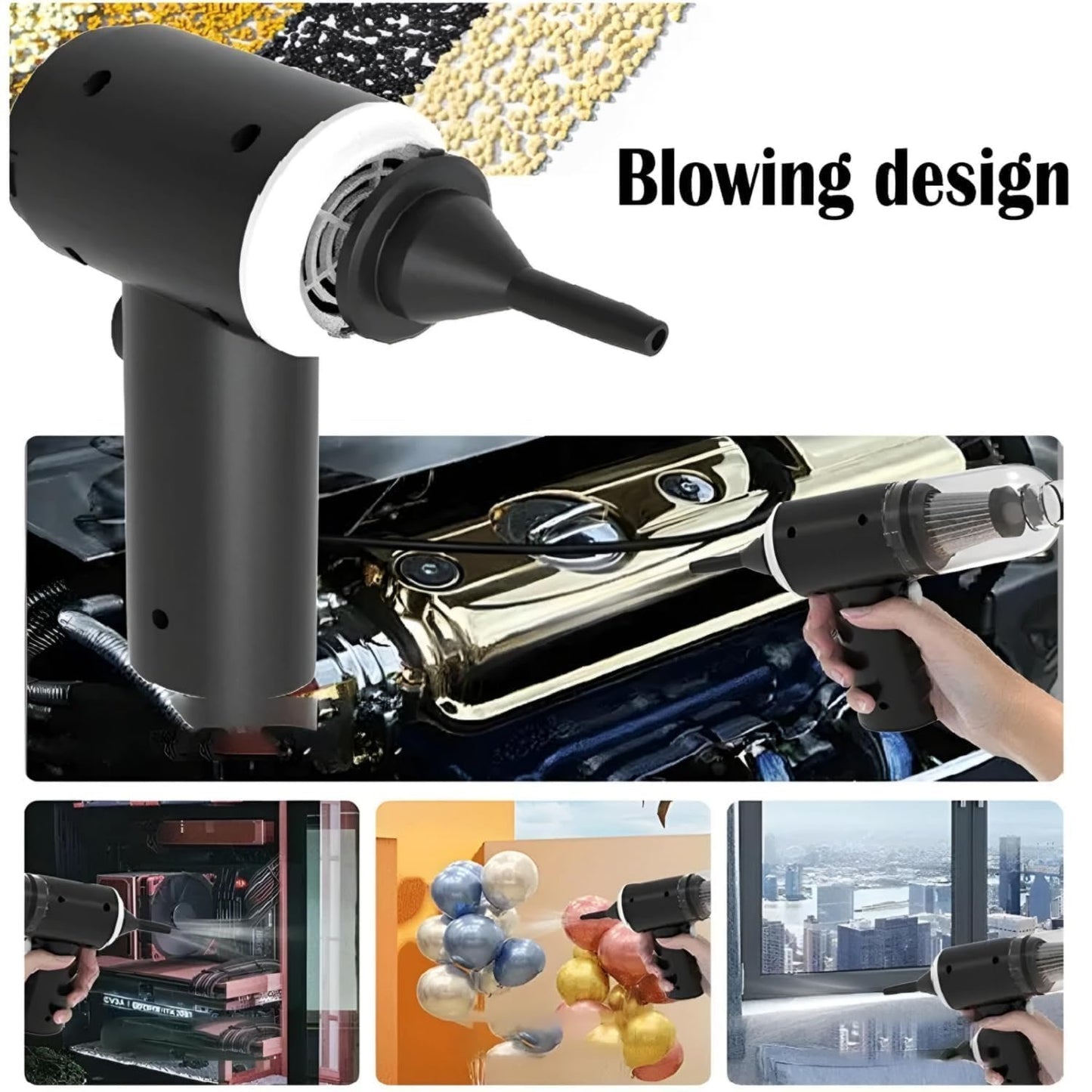 Aspirateur de voiture portable haute puissance 3 en 1 avec souffleur