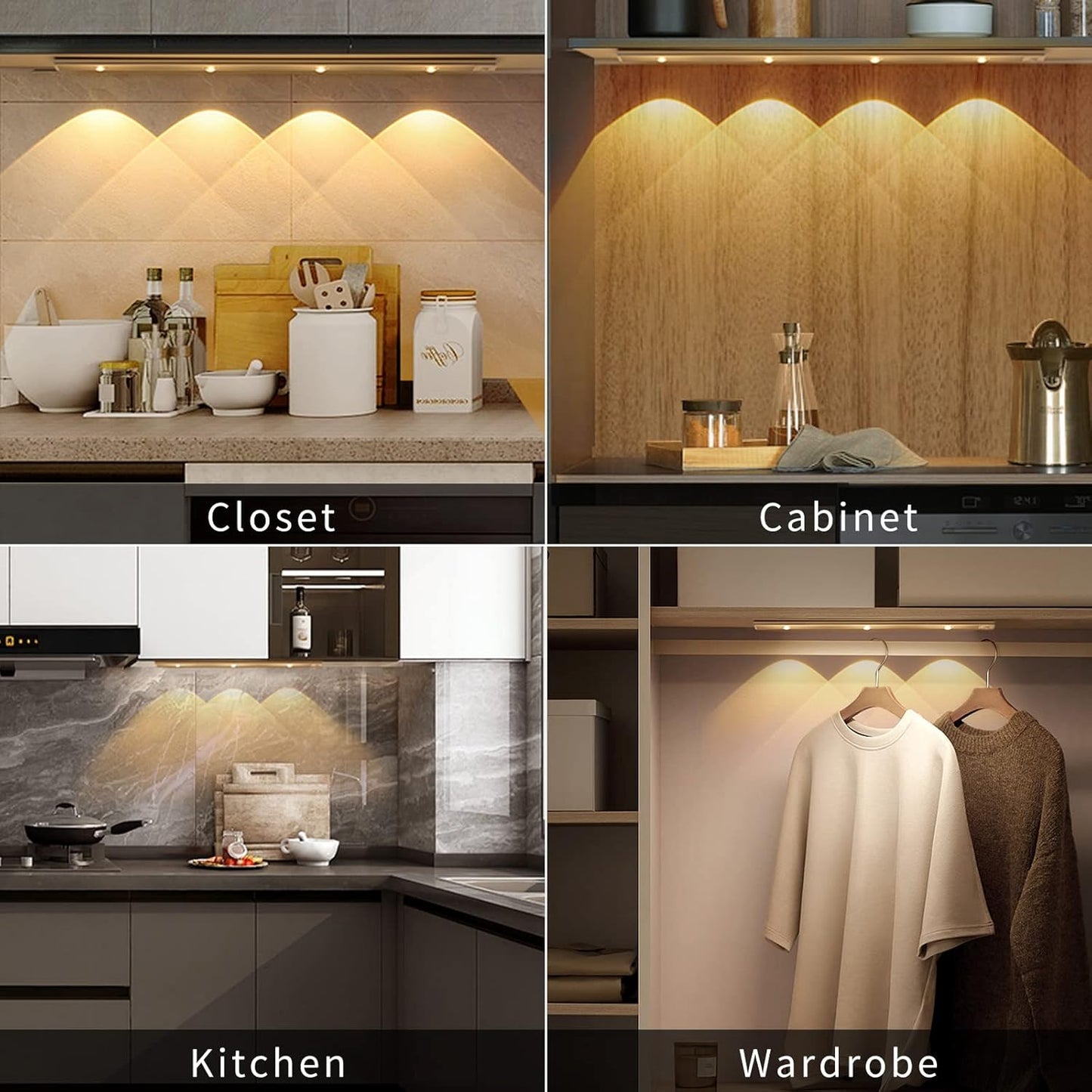Capteur de mouvement lumière LED capteur lampe sans fil Ultra mince USB LED pour armoires de cuisine chambre armoire éclairage intérieur veilleuse