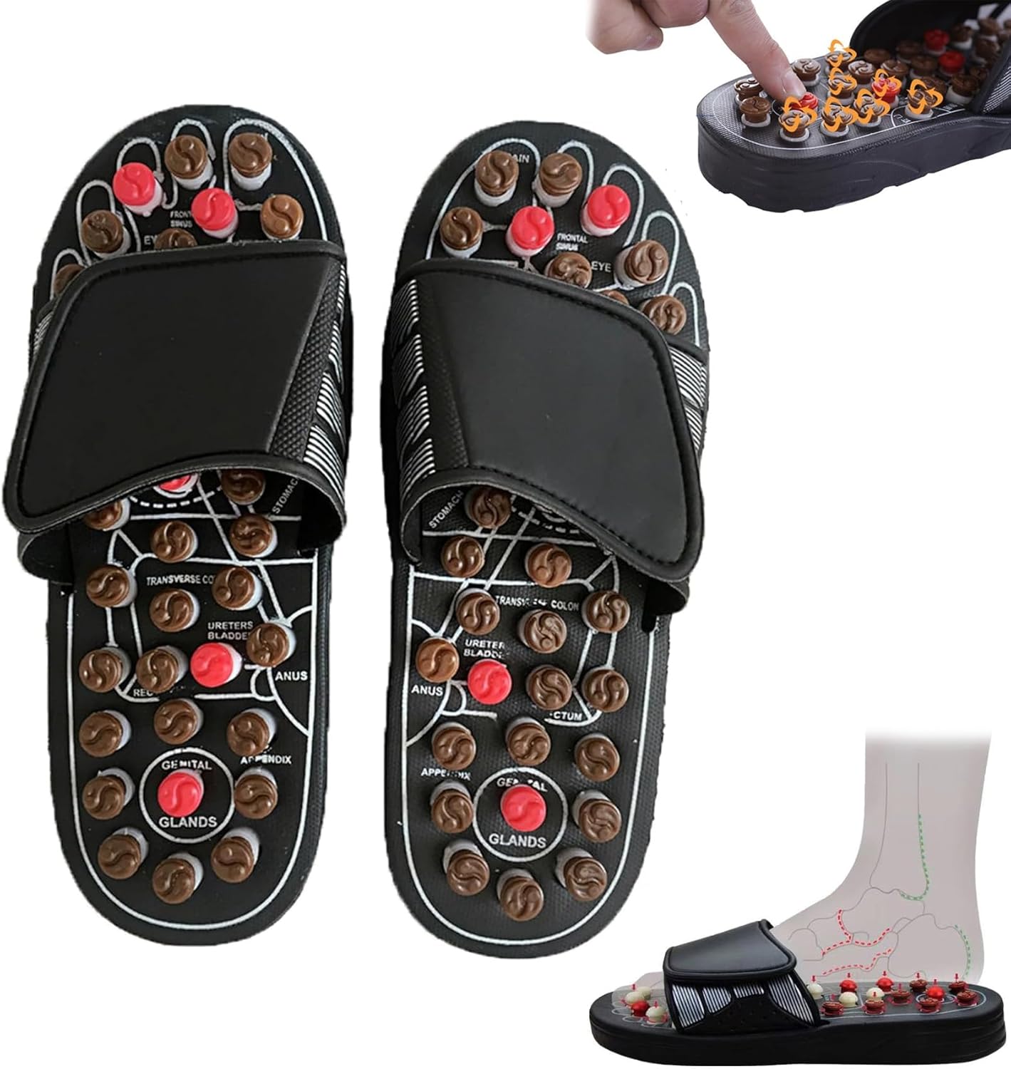 Sandales d’Acupression Réflexologie pour Massage des Pieds – Pantoufles Relaxantes & Confortables 👣✨