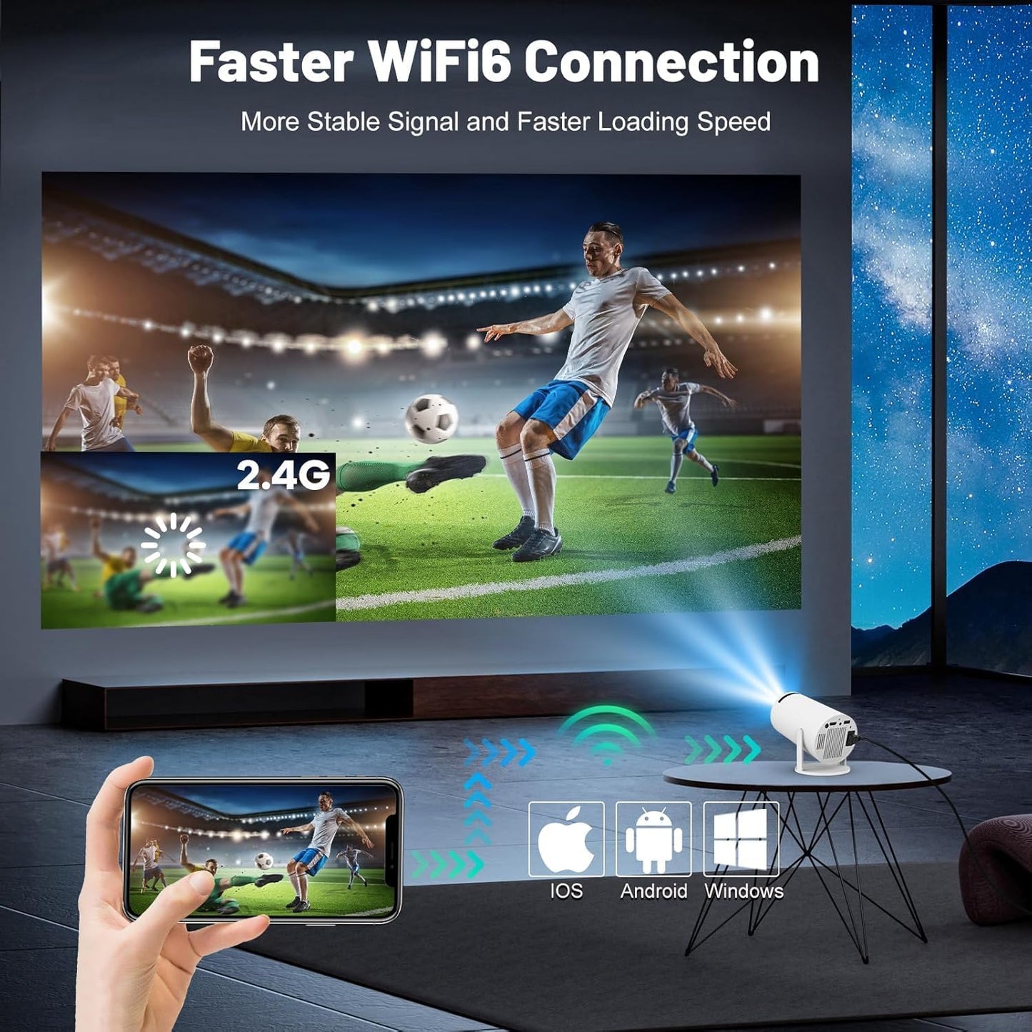 Mini Projecteur 4K Supportée