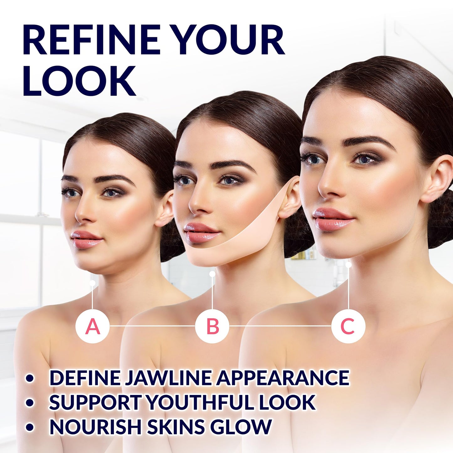 Appareil de massage pour le visage et le cou, appareil de beauté portable 3 en 1 pour le visage et le cou
