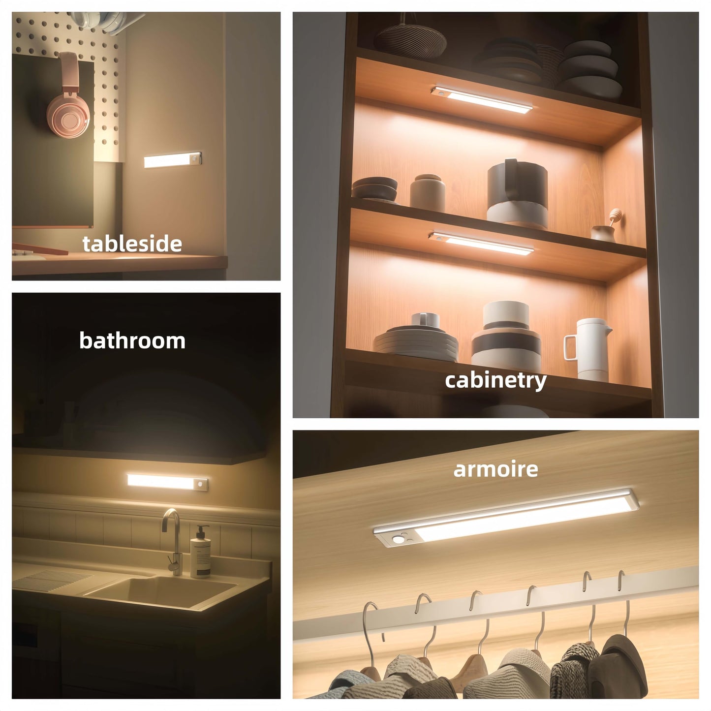 Capteur de mouvement lumière LED capteur lampe sans fil Ultra mince USB LED pour armoires de cuisine chambre armoire éclairage intérieur veilleuse