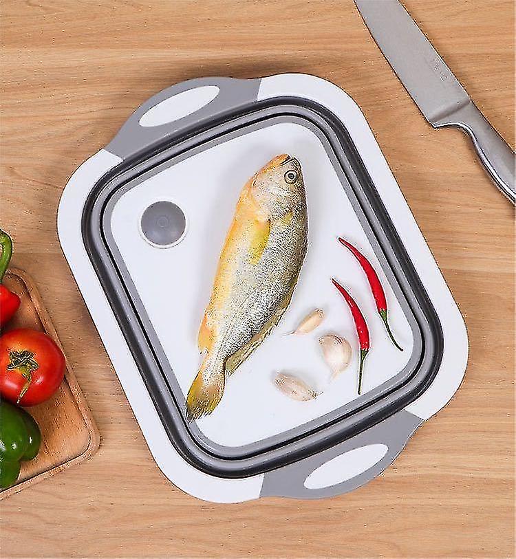 Planche à découper pliante 3 en 1, planche à découper multifonctionnelle, planche de perçage d'évier, panier de filtre, lavabo