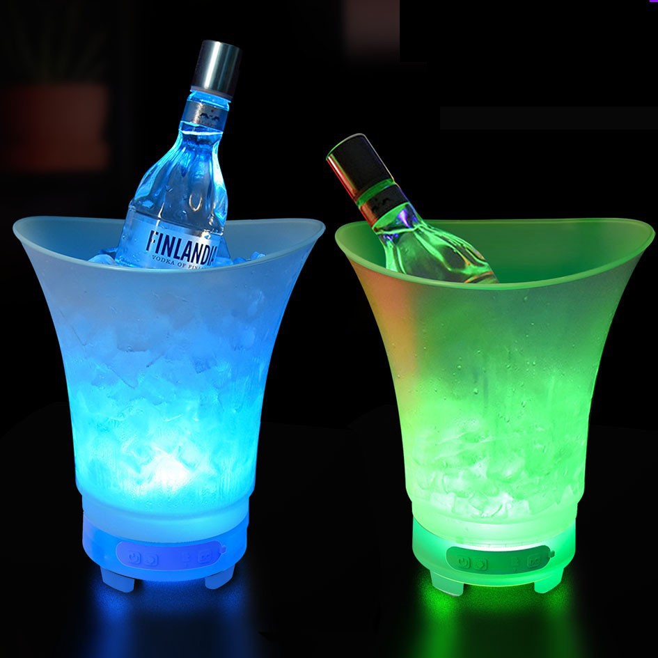 seau à glace, lumière LED haut-parleur Bluetooth-Rechargeable