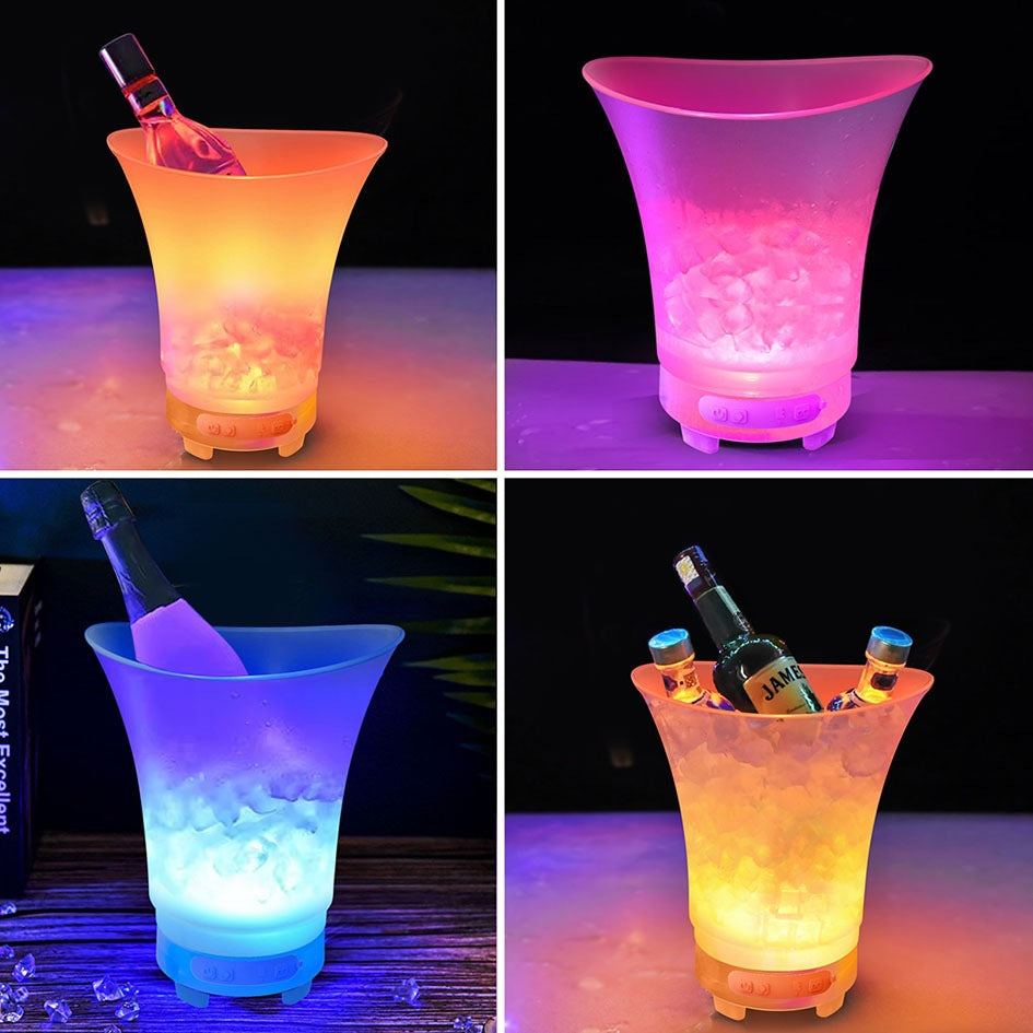 seau à glace, lumière LED haut-parleur Bluetooth-Rechargeable