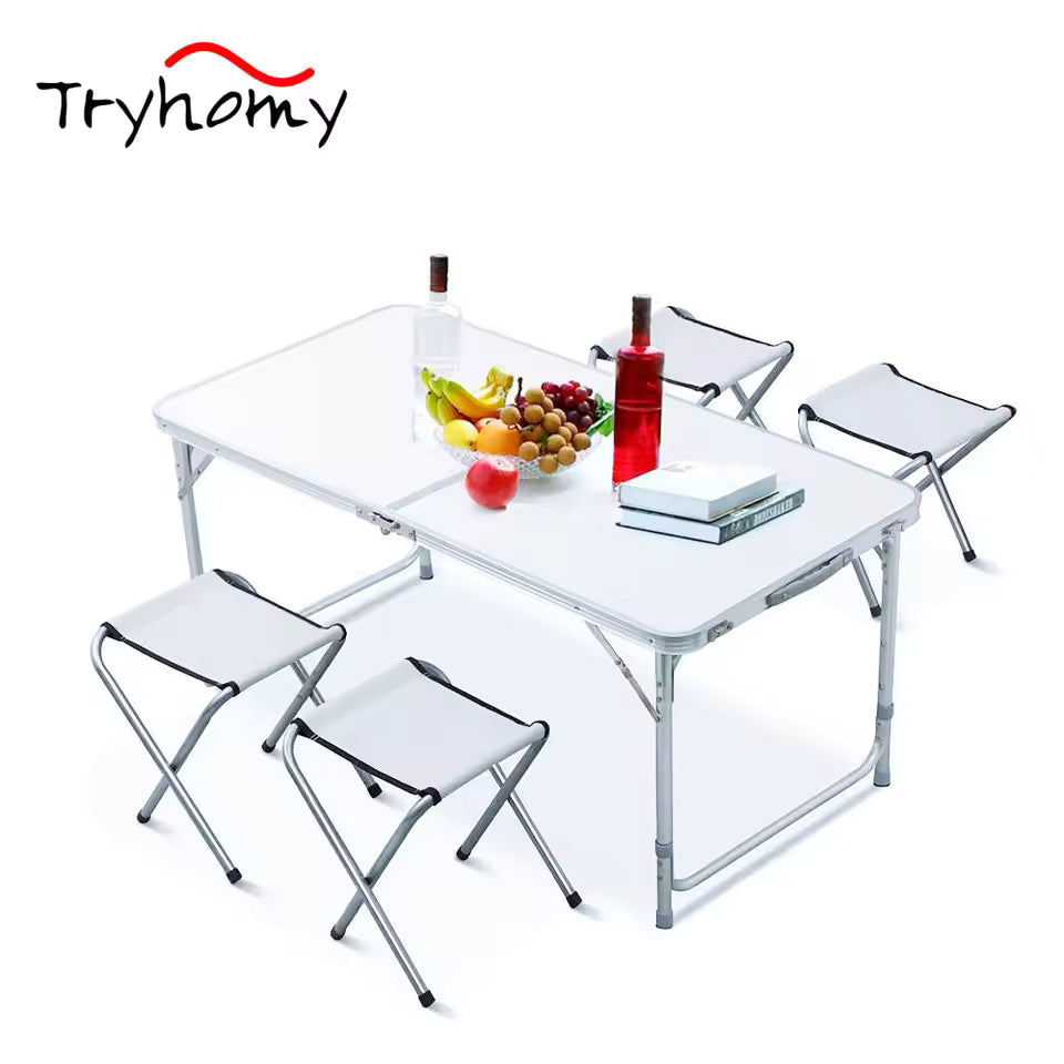 Ensemble Table + 4 Chaises Pliante | Idéal Interieur Et Extérieur