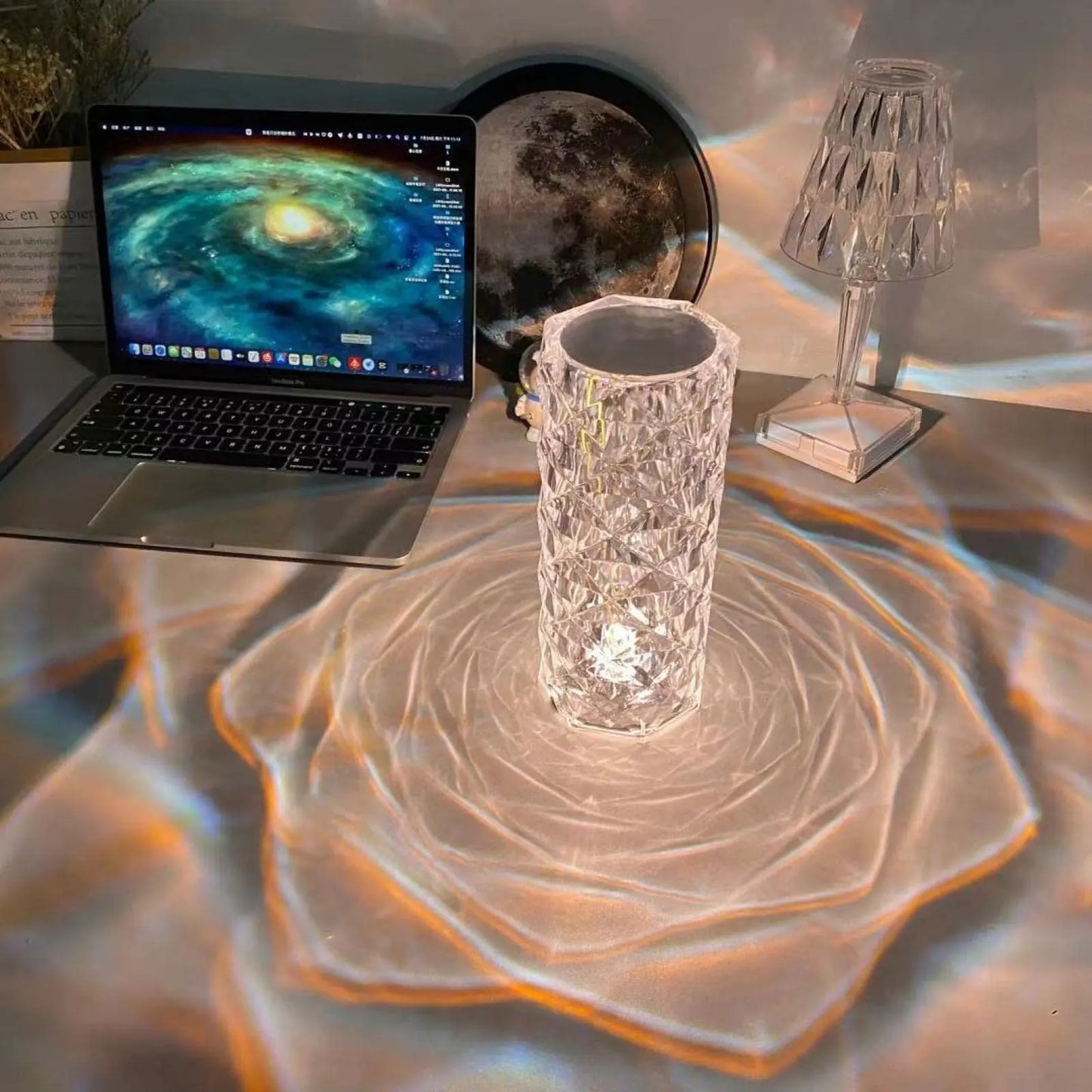 veilleuse lampe tactile à chargement en cristal avec music baffle