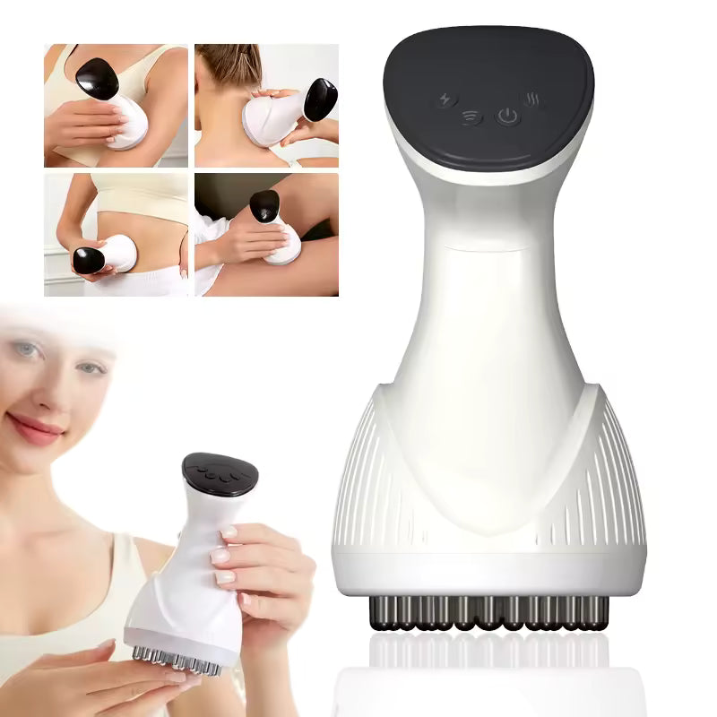 🧴 Brosse de Massage Électrique Corps & Visage en Alliage de Zinc – Technologie Lumière Rouge & Micro-Courant vibrant