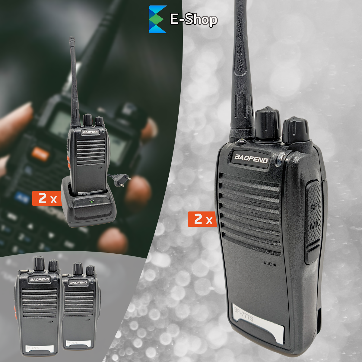 DEUX pieces BF-77S walkie-talkie 8km distance+