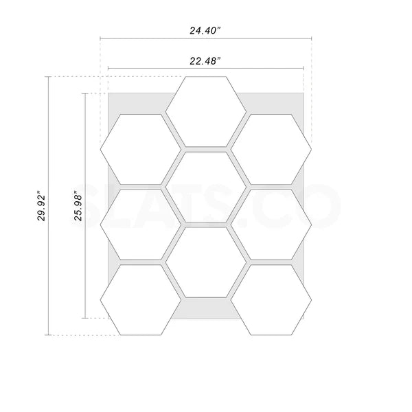 ANTI-BRUIT Panneau acoustique hexagonal en bois de noyer avec support en feutre noir