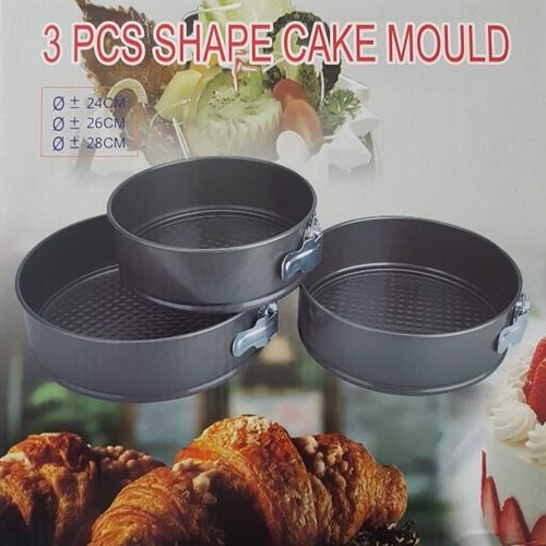 Ensemble de 3 Moules à Gâteaux Antiadhésifs – 24, 26 et 28 cm
