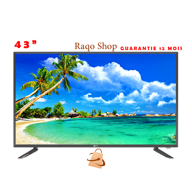 ATL TV 43" pouce ecran blender double ecran -12 mois guarantie full HD