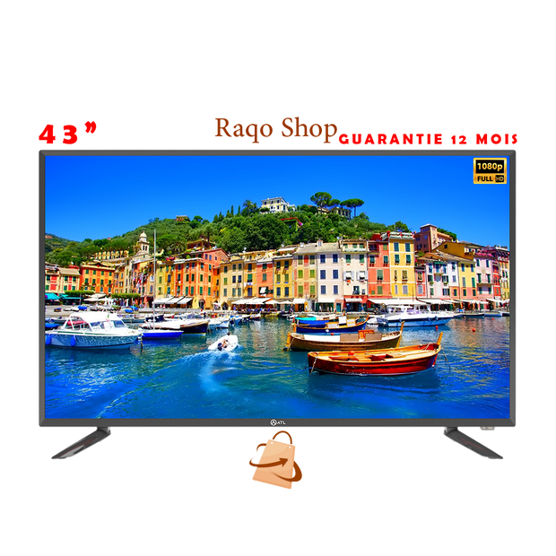 ATL TV 43" pouce ecran blender double ecran -12 mois guarantie full HD