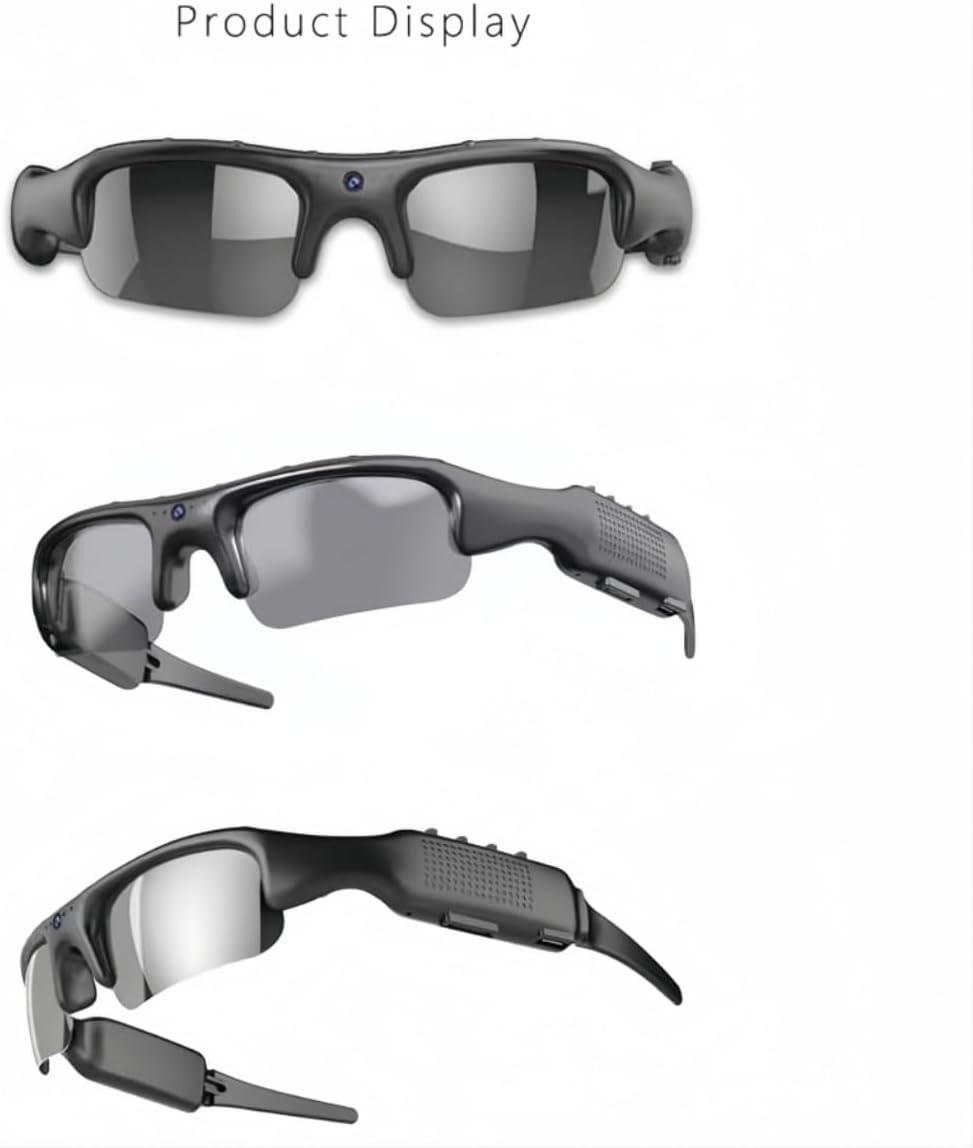Lunettes Connectées Caméra HD 1080P WiFi – Smart Glasses avec Carte 32GB pour Sport & Sécurité