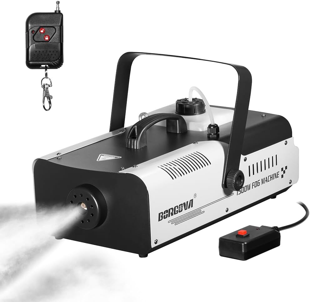 Machine à Fumée Professionnelle 1500W – Fog Machine Haute Puissance avec Télécommande Sans Fil & Commande Filaire pour Soirées, Scène & Événements