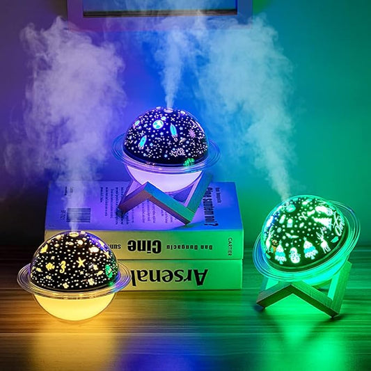 Humidificateur pour chambre 2 en 1 Projecteur d'étoiles Lampe galaxie Froid et toux Diffuseur de brume d'huile fraîche