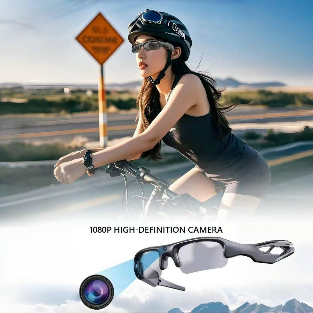 Lunettes Connectées Caméra HD 1080P WiFi – Smart Glasses avec Carte 32GB pour Sport & Sécurité