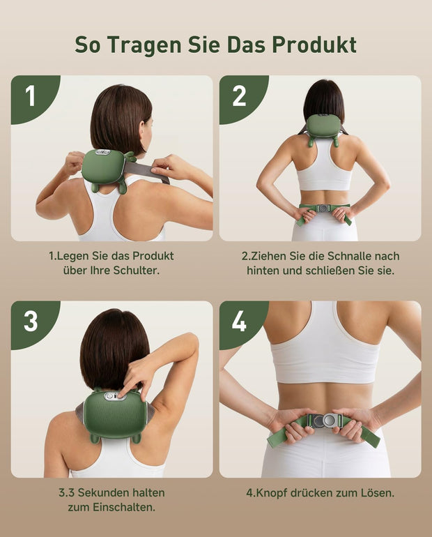 Masseur Cervical Chauffant Portable – Appareil de Massage Cou, Épaules, Dos, Bras et Jambes