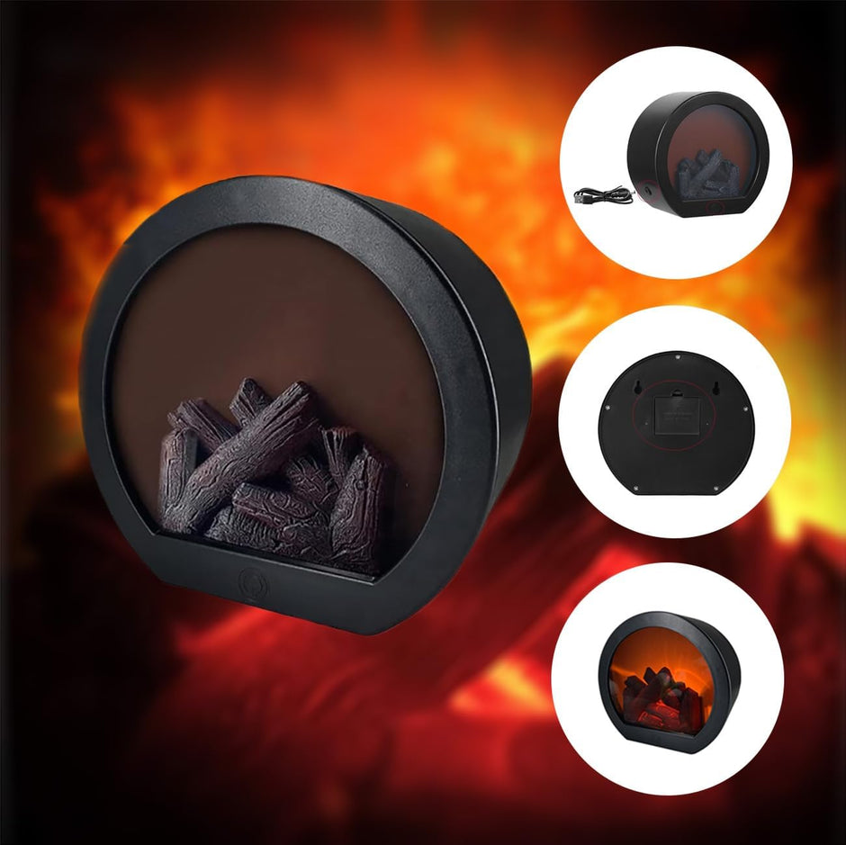 🕯️ Lampe Cheminée Décorative à Effet Flamme 3D – Ambiance Chaleureuse et Rétro