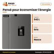 62,2V1WD - Réfrigérateur Américain Nasco – 2 Portes – 542L – Gris | SNASF2-62,2V1WD - RAQO