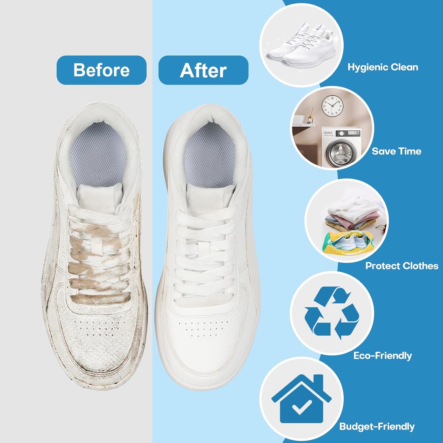 Sac de Lavage pour Chaussures en Machine 👟 | Protection Sneakers Machine à Laver – Réutilisable