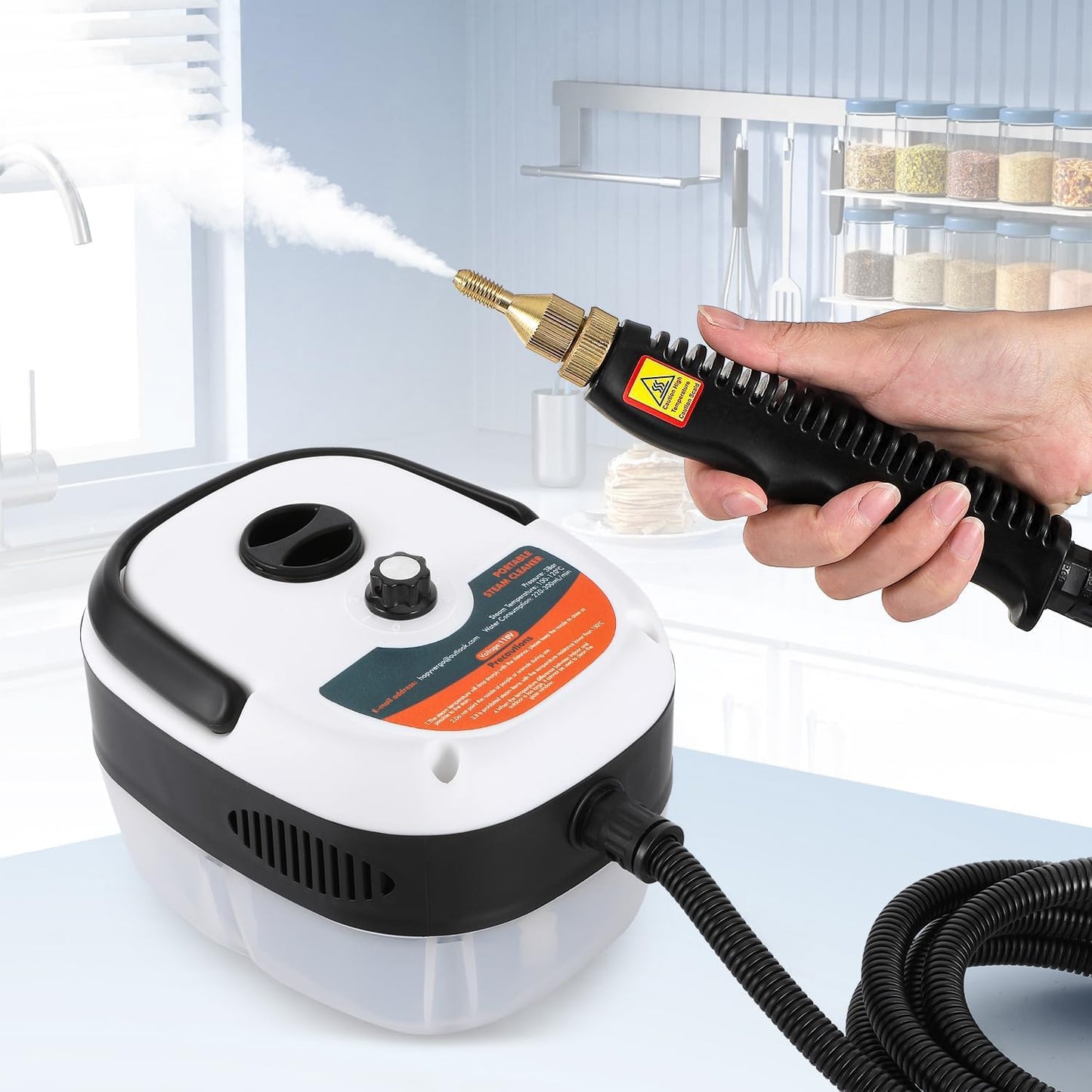 Nettoyeur Vapeur 2500W Portatif – Nettoyeur Haute Pression à Main pour Maison, Carrelage & Voiture