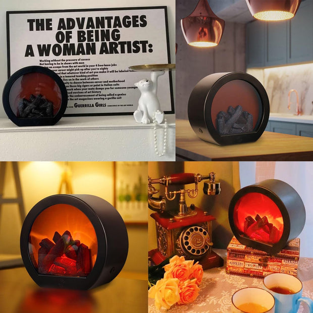 🕯️ Lampe Cheminée Décorative à Effet Flamme 3D – Ambiance Chaleureuse et Rétro