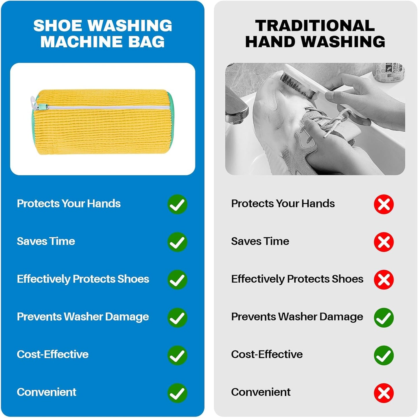 Sac de Lavage pour Chaussures en Machine 👟 | Protection Sneakers Machine à Laver – Réutilisable