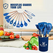 Ustensiles de cuisine en silicone bleu