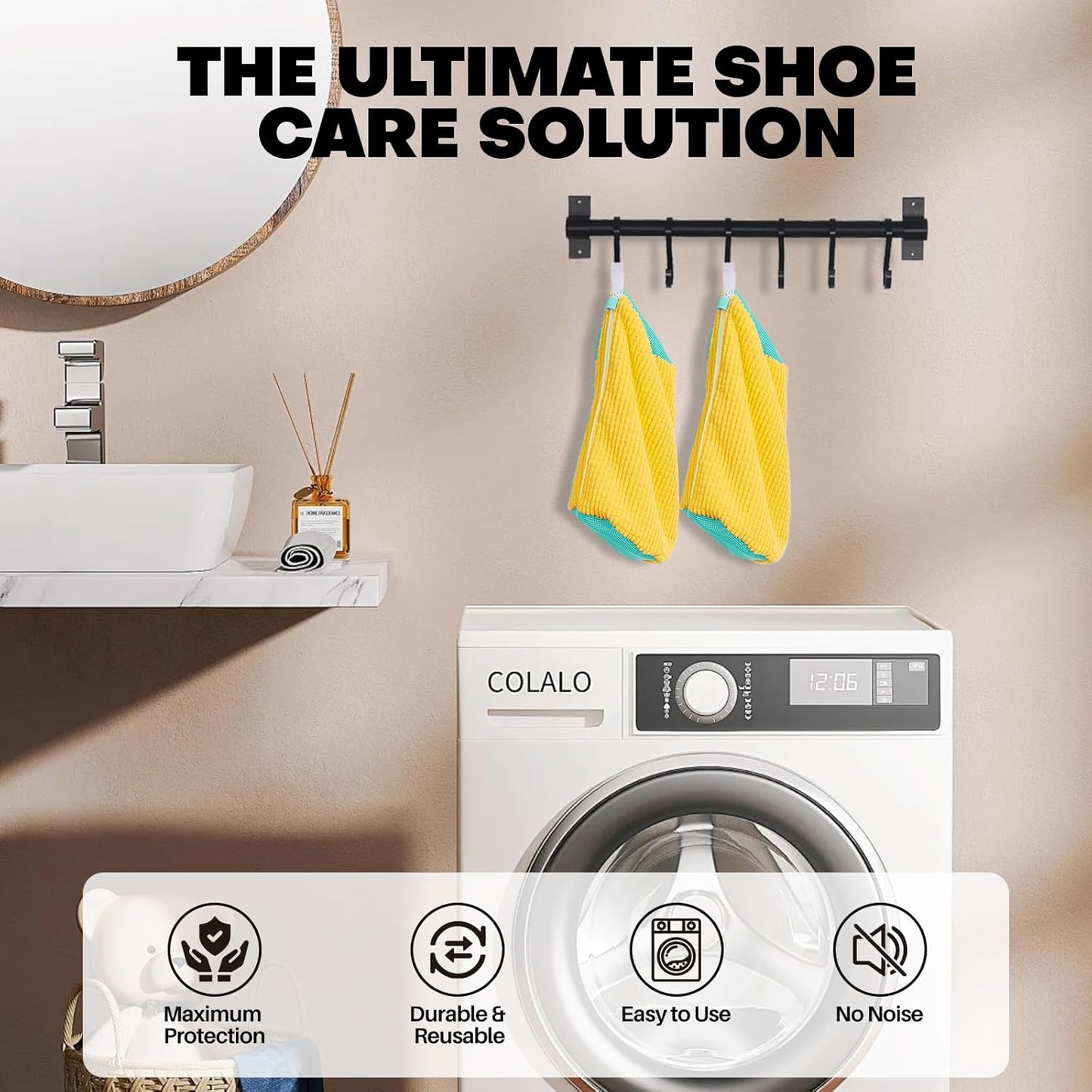 Sac de Lavage pour Chaussures en Machine 👟 | Protection Sneakers Machine à Laver – Réutilisable