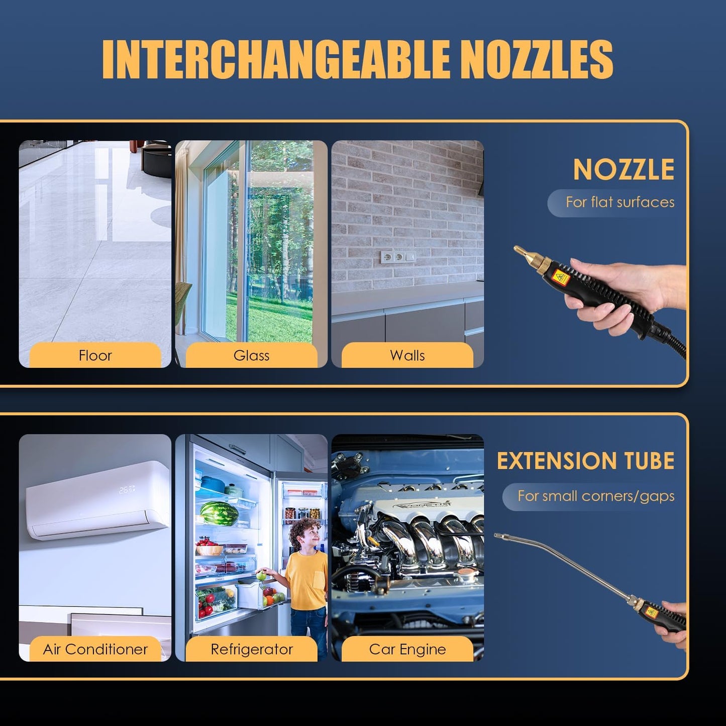 Nettoyeur Vapeur 2500W Portatif – Nettoyeur Haute Pression à Main pour Maison, Carrelage & Voiture