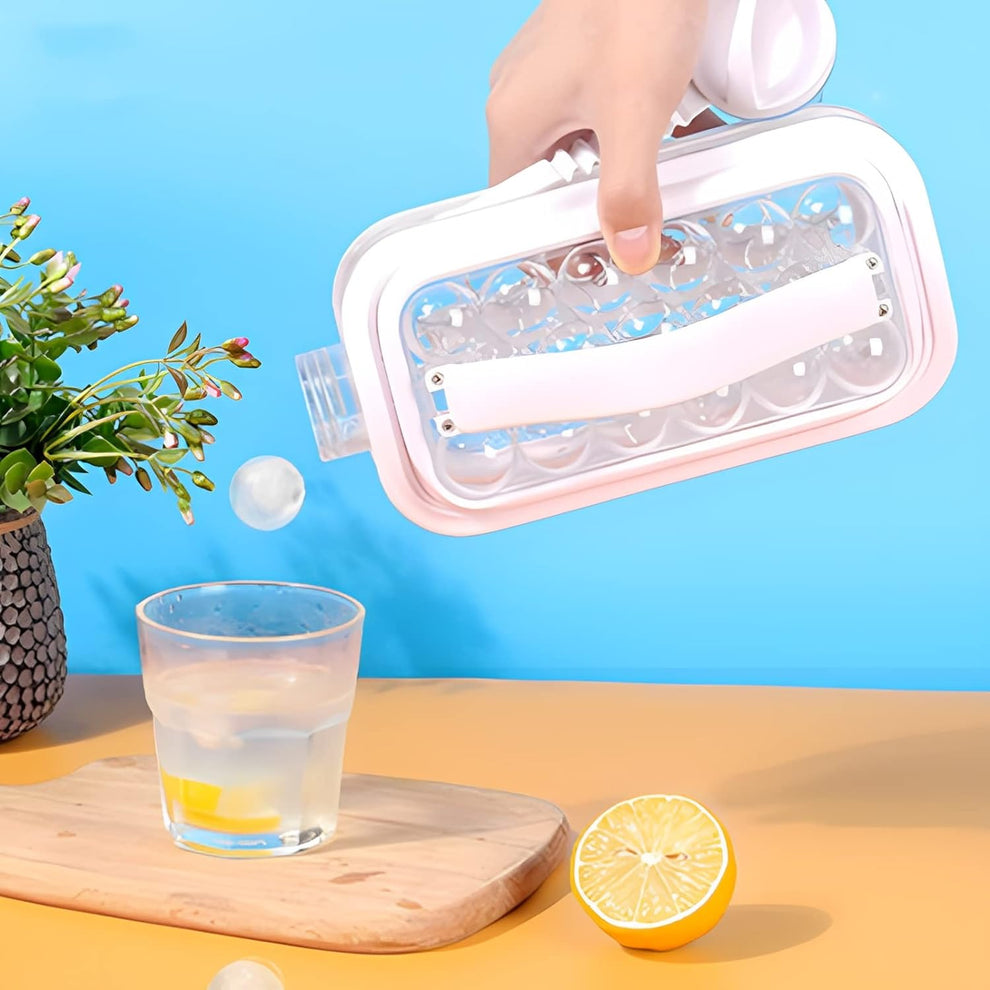 Bac à glaçons 2 en 1, bouilloire à boules de glace avec couvercle