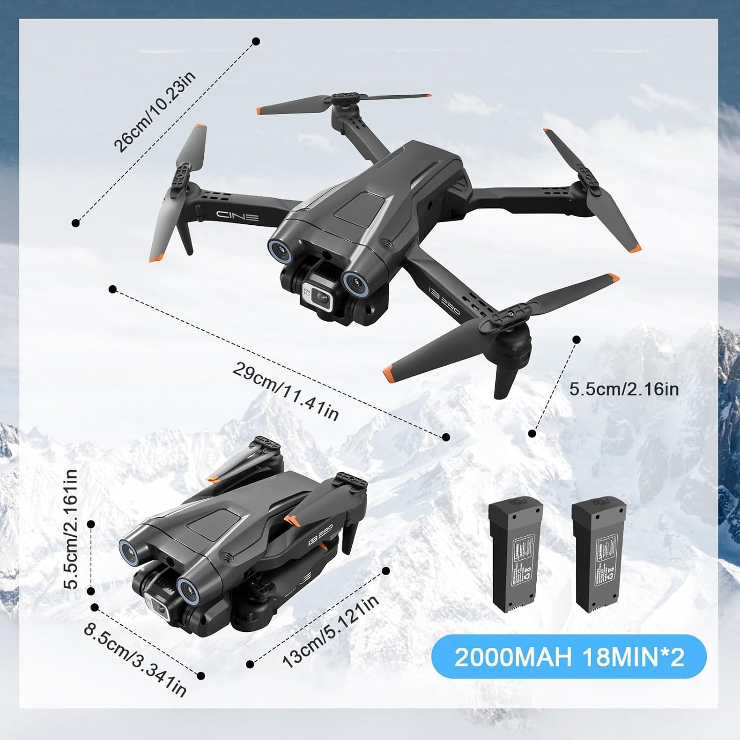 🚁 Drone camera HD pour Enfants & Adultes – Mini Drone Pliable avec application portable+sac de rangement