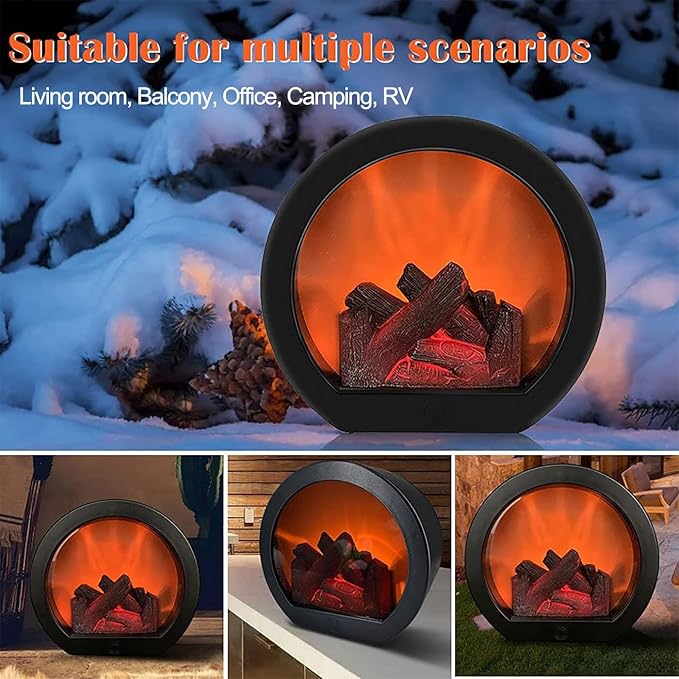 🕯️ Lampe Cheminée Décorative à Effet Flamme 3D – Ambiance Chaleureuse et Rétro
