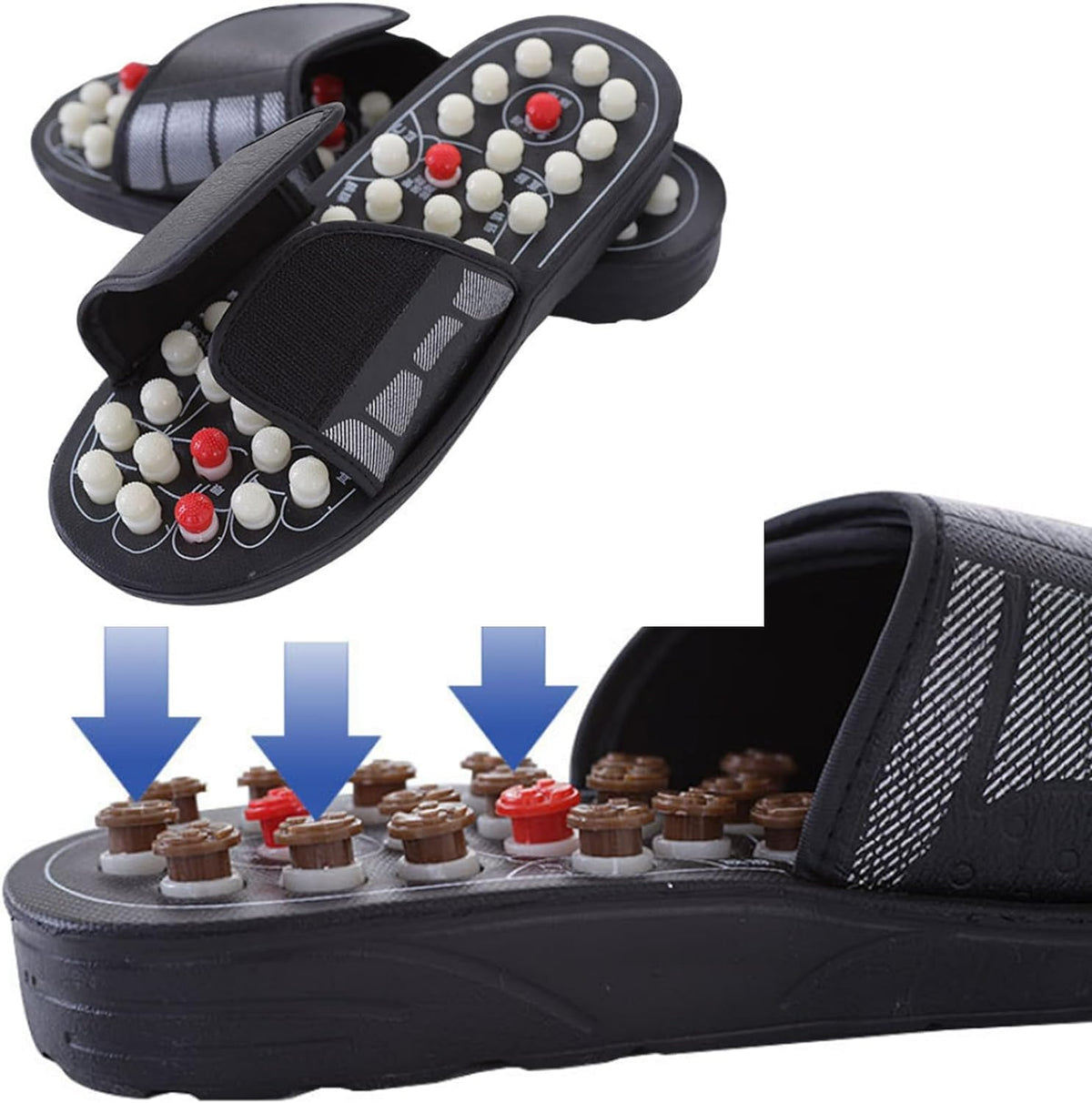 Sandales d’Acupression Réflexologie pour Massage des Pieds – Pantoufles Relaxantes & Confortables 👣✨