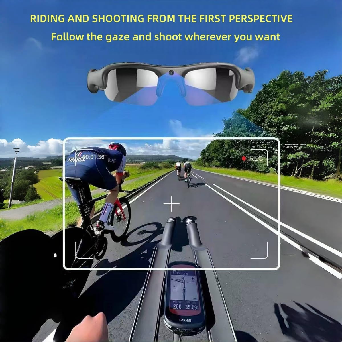 Lunettes Connectées Caméra HD 1080P WiFi – Smart Glasses avec Carte 32GB pour Sport & Sécurité