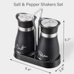Lonffery Lot de 2 salière et poivrière en acier inoxydable avec bouteille en verre pour table