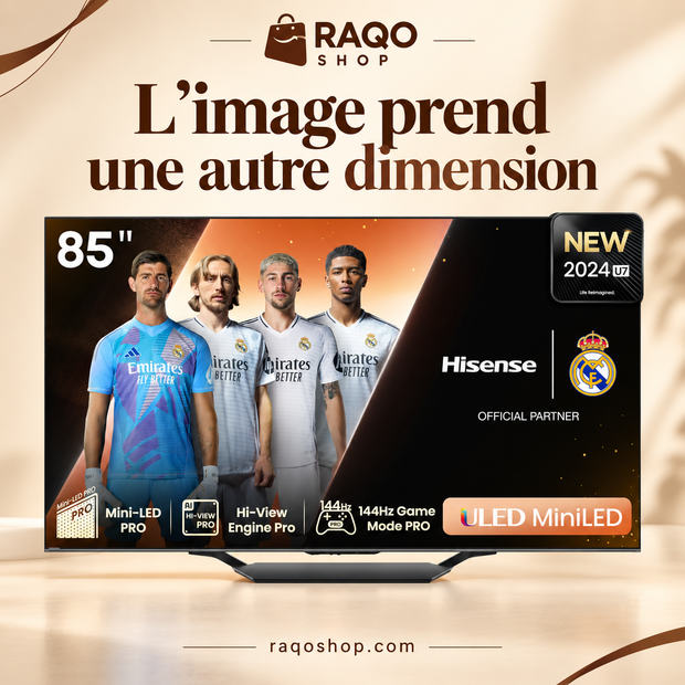 Hisense 85U7N – visuel RAQO Shop 1
