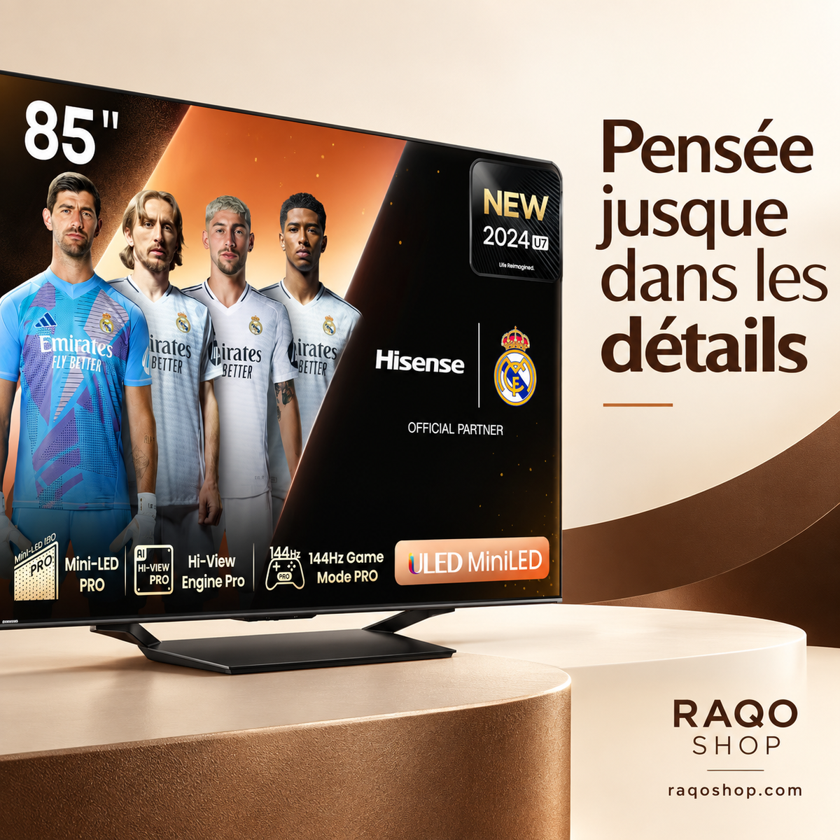 Hisense 85U7N – visuel RAQO Shop 3
