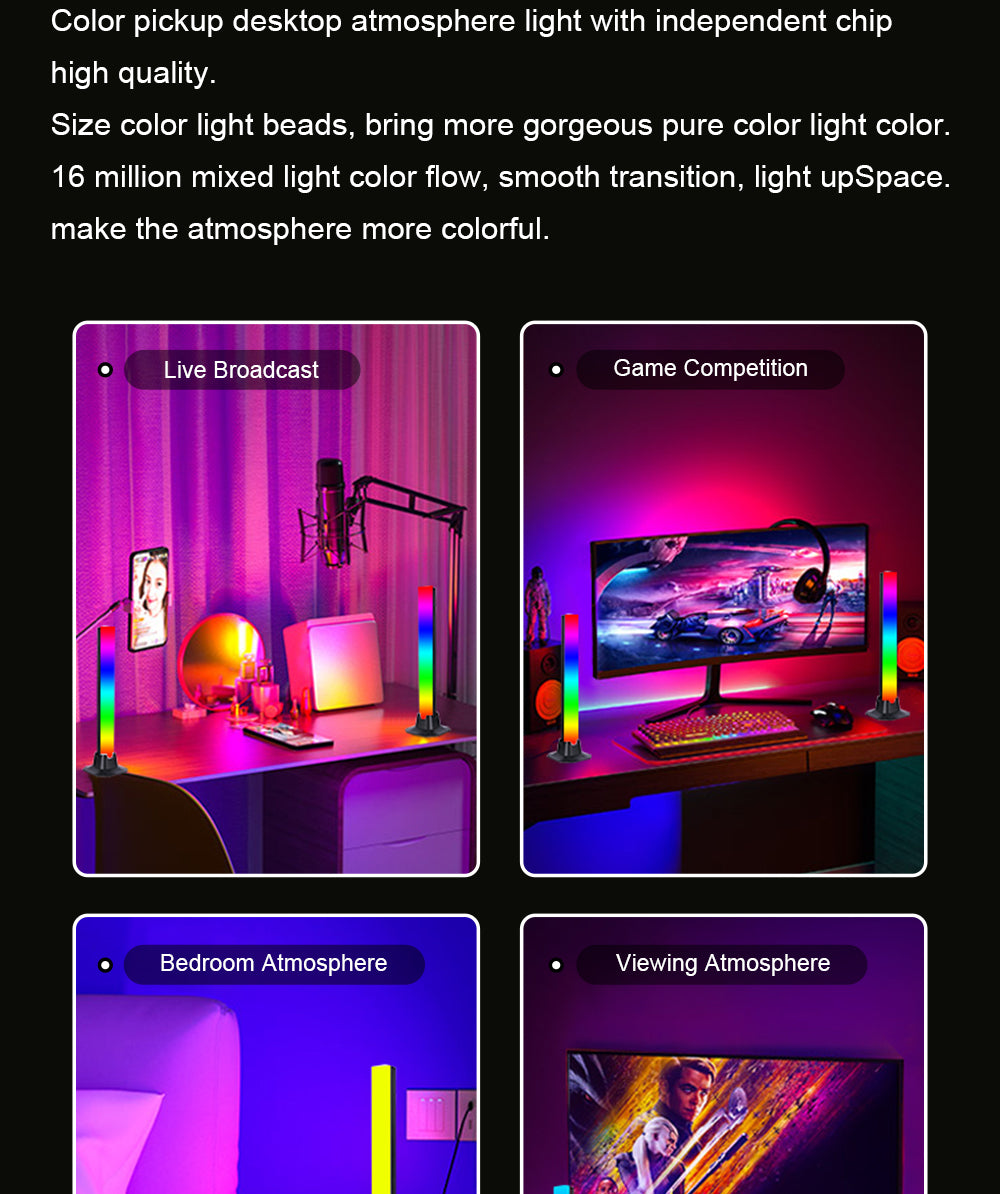 Barre Lumineuse LED pour Bureau vue en 4 plans