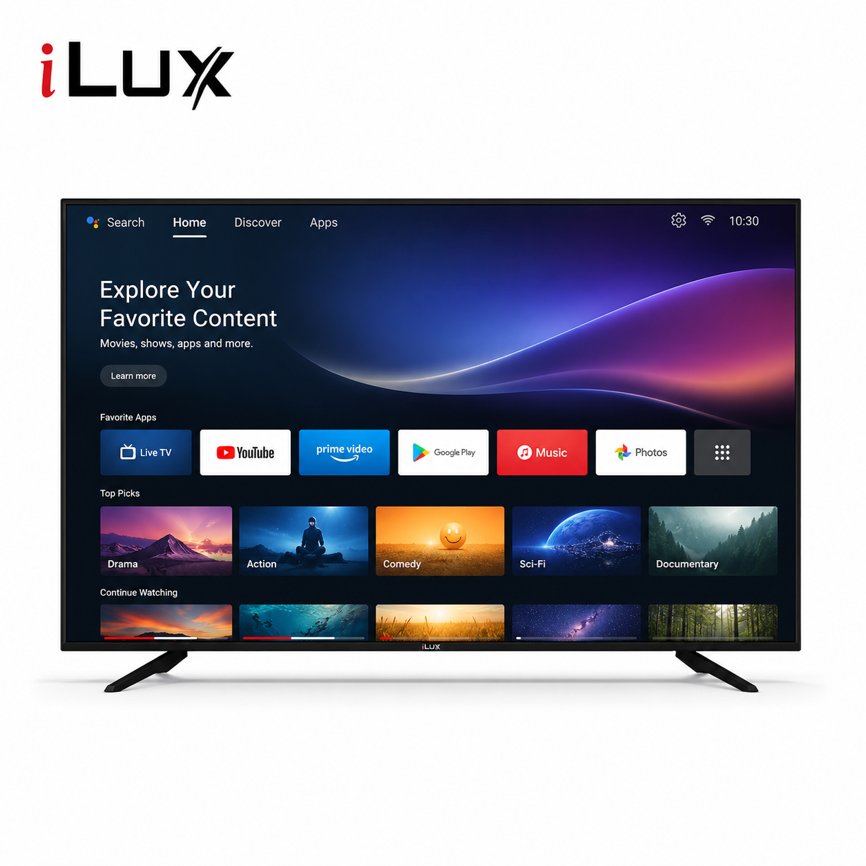 TV iLUX 43 Pouces Smart Android WiFi – Décodeur Intégré | ILX