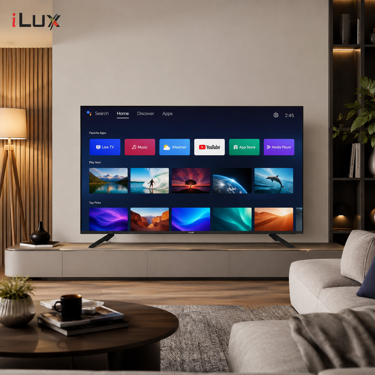 TV iLUX 43 Pouces Smart Android WiFi – Décodeur Intégré | ILX